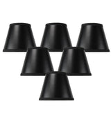 Black Parchment Gold-Lined Chandelier 5"W x 4"H Set of 6 Candle Clip Lamp Shade from LampsUSA