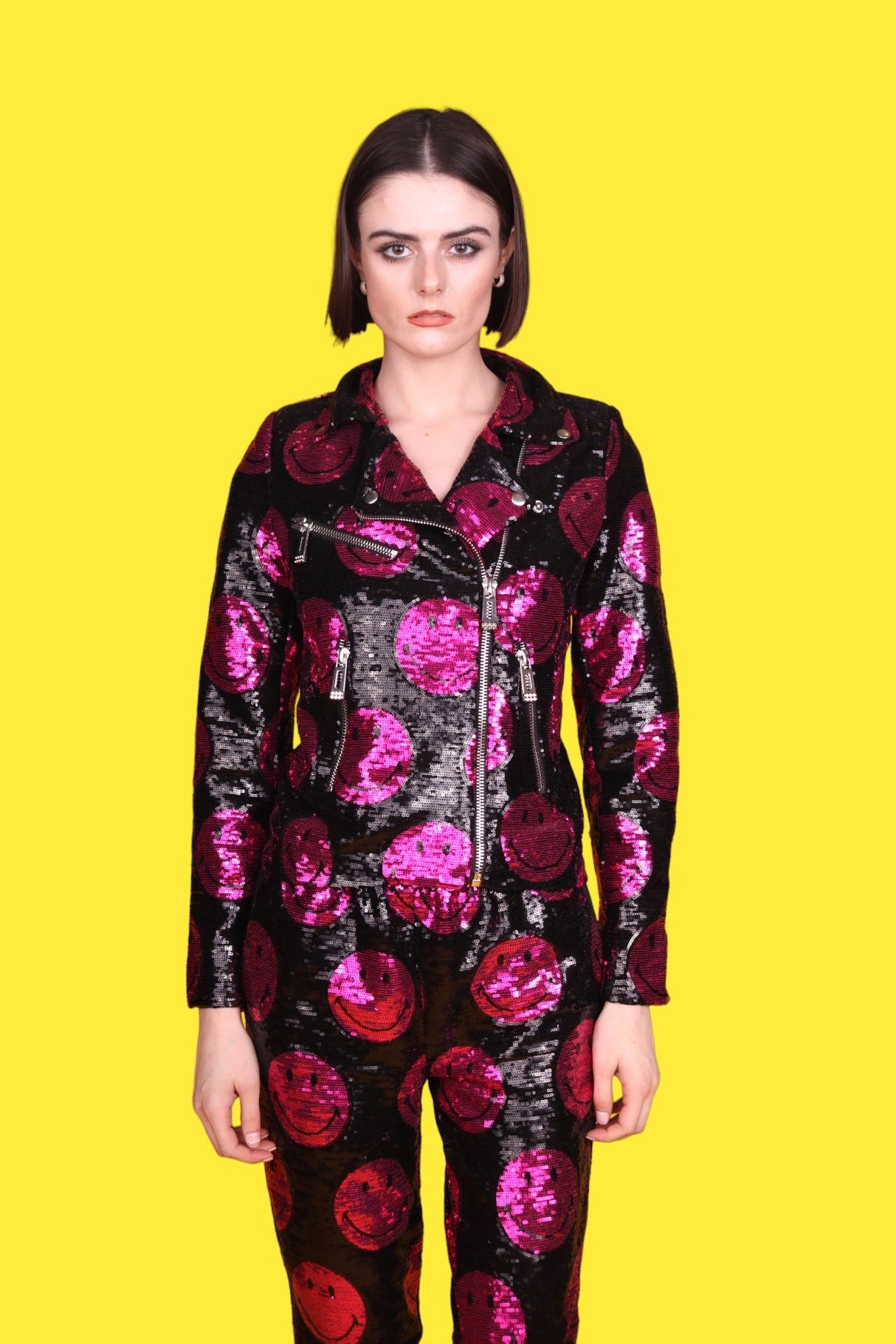 Any Old Iron x Smiley Pink Moto Jacket from Any Old Iron