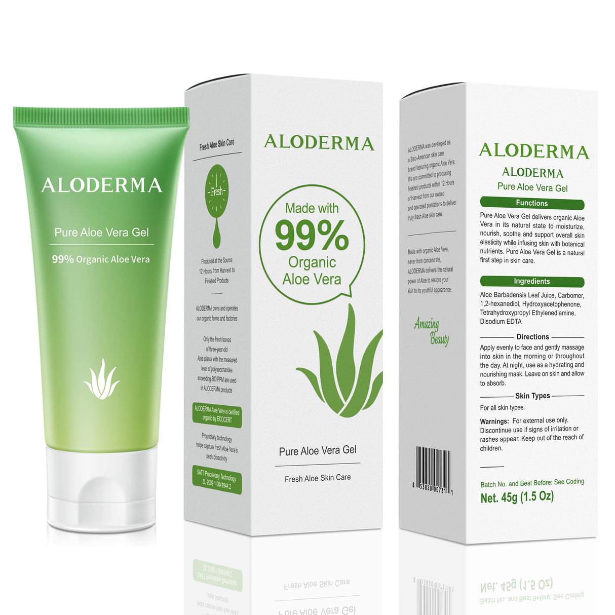 Pure Aloe Vera Gel 45G from ALODERMA