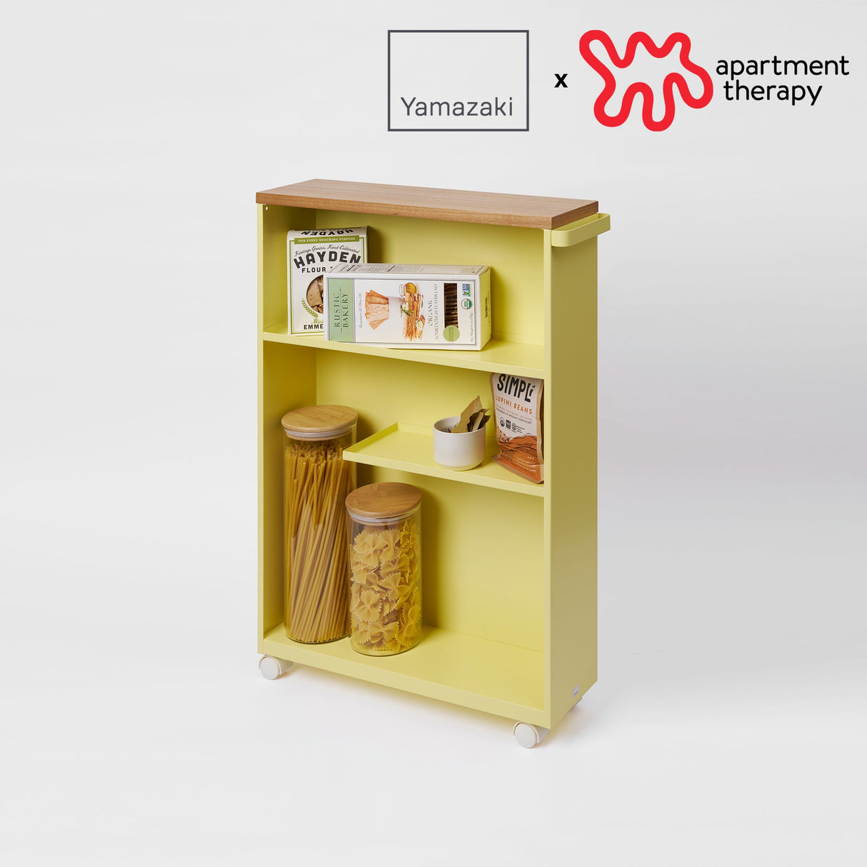 Rolling Storage Cart (27" H)  - Steel - Yellow Pear from Yamazaki Home