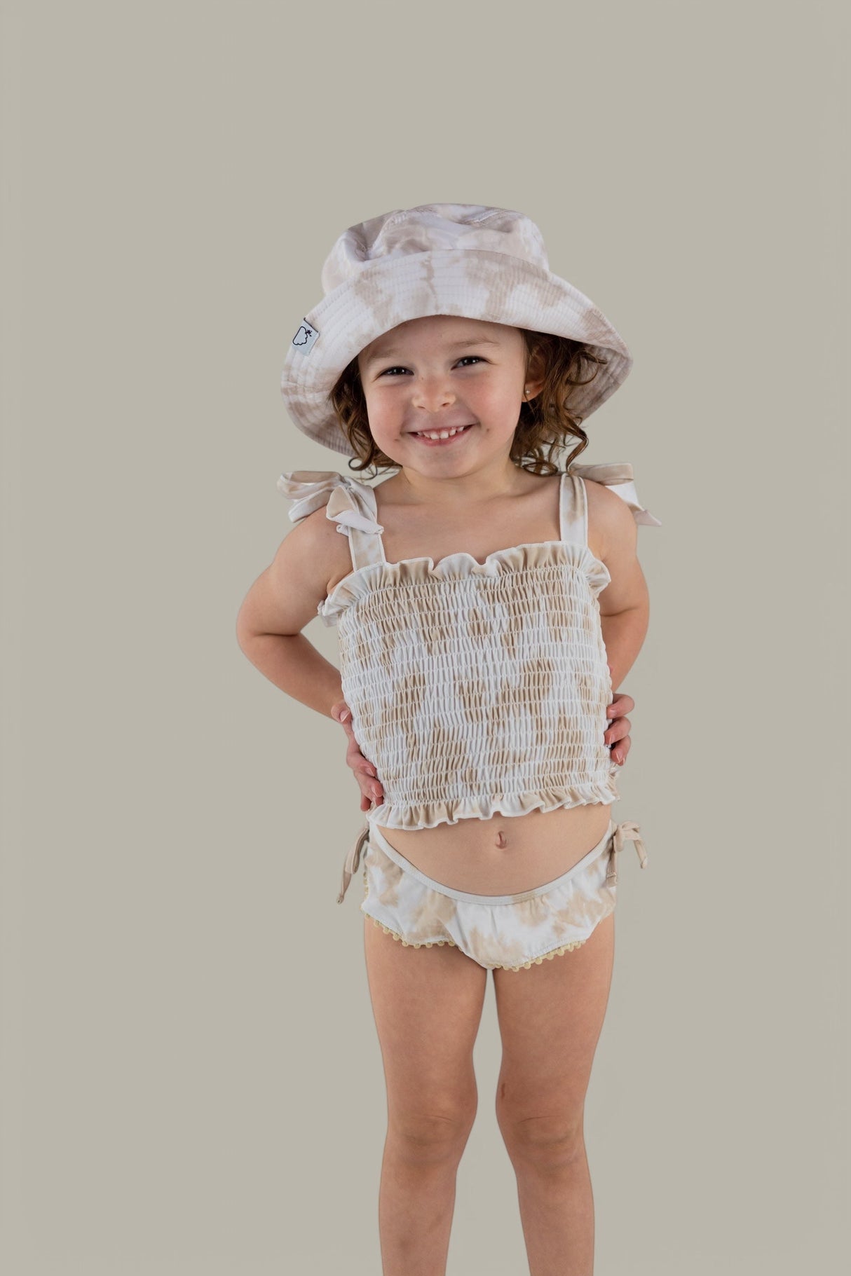 SANDY SHORES DREAM SMOCKED TWO PIECE SWIM SUIT from DREAM BIG LITTLE CO