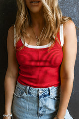 Drew Edge Ribbed Knit U Neck Tank Top From Threaded Pear