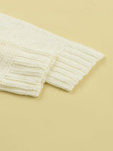 Beige Chevron Stripe Drop Shoulder Knit Pullover from MsDressly