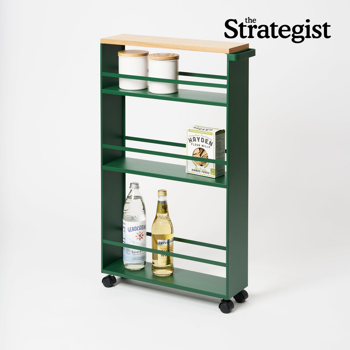 Slim Storage Cart (32" H)  - Steel - Forest Green from Yamazaki Home