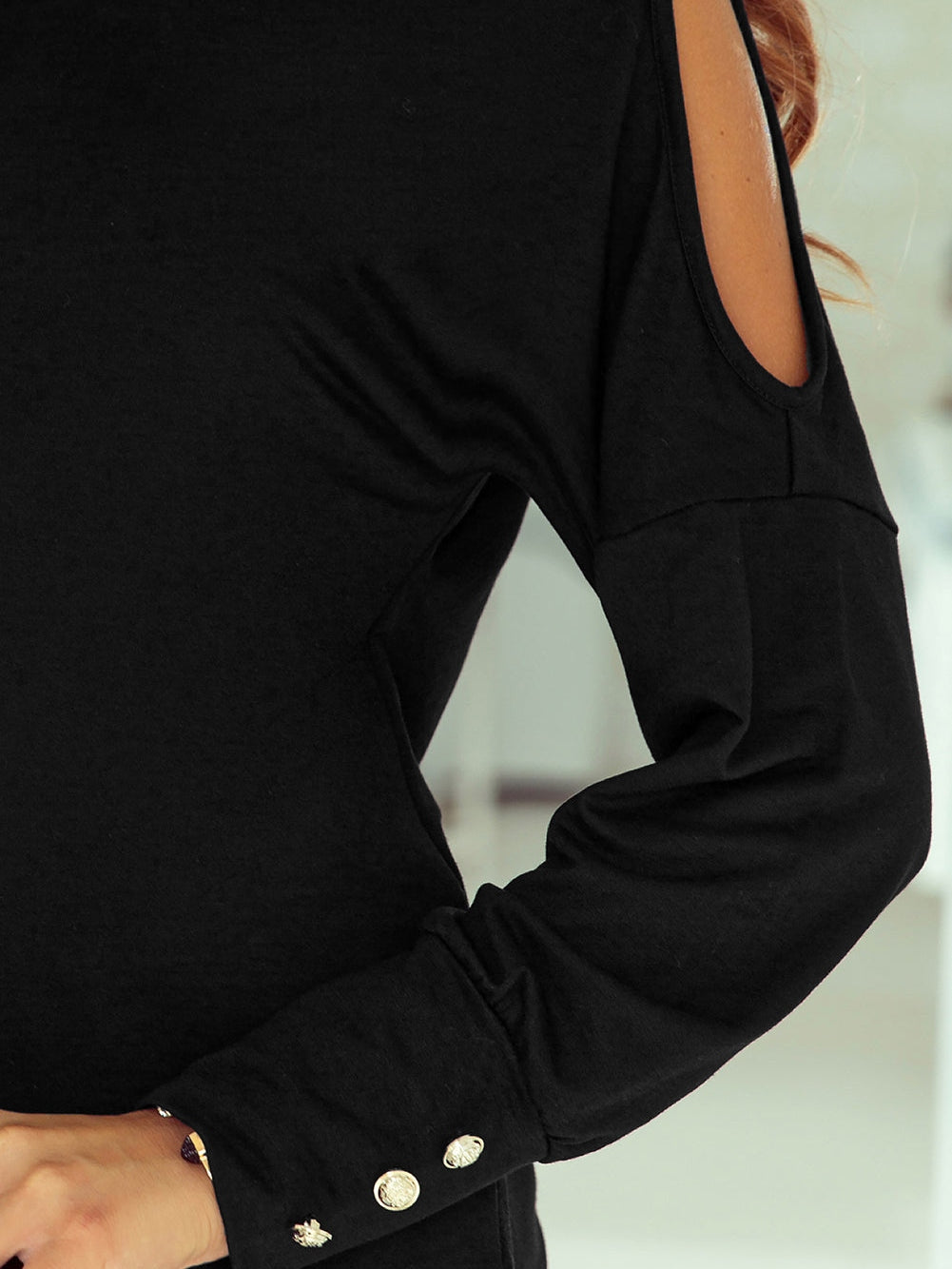 Black Cold Shoulder Top from MsDressly