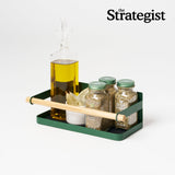 Magnetic Storage Caddy - Steel + Wood - Forest Green from Yamazaki Home