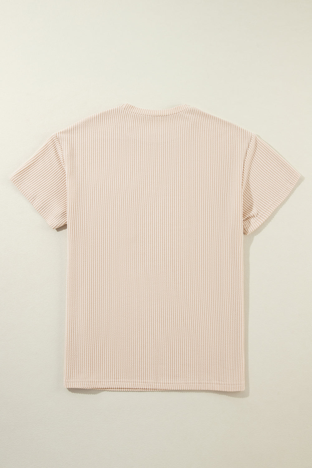 Beige Corded Knit Pocketed Loose Fit T Shirt from MsDressly