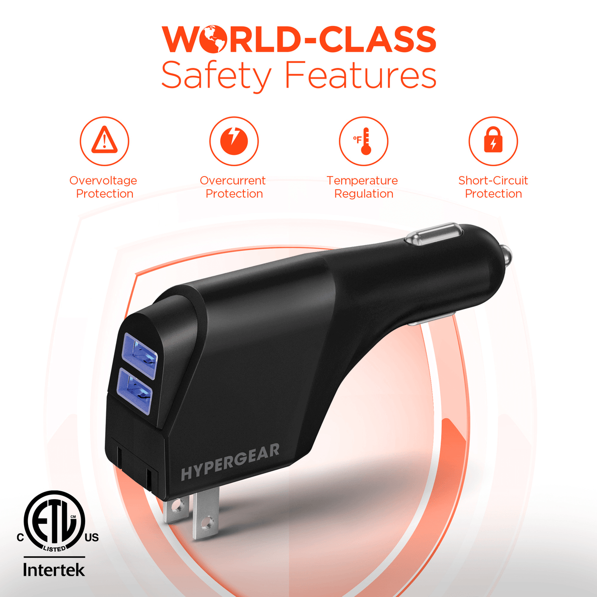 HyperGear Hybrid 2.1A Dual USB Car/Wall Charger from Jupiter Gear Home