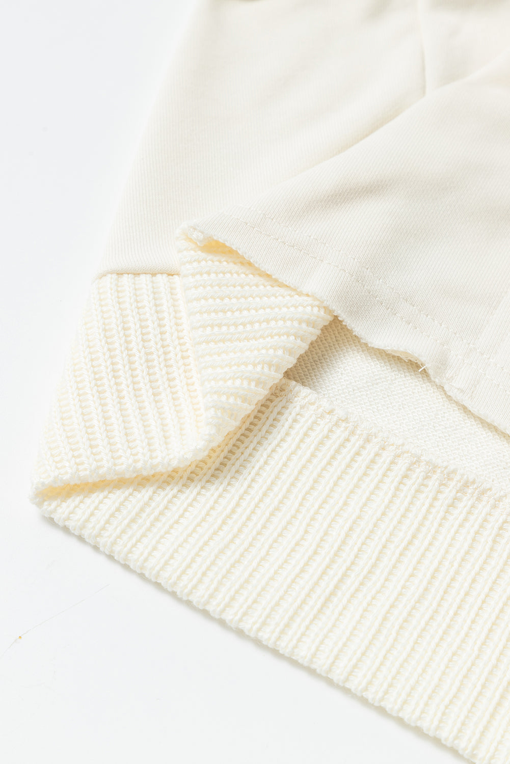 Beige Contrast Knit Patchwork Hooded Functional Coat From MsDressly