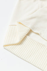 Beige Contrast Knit Patchwork Hooded Functional Coat From MsDressly