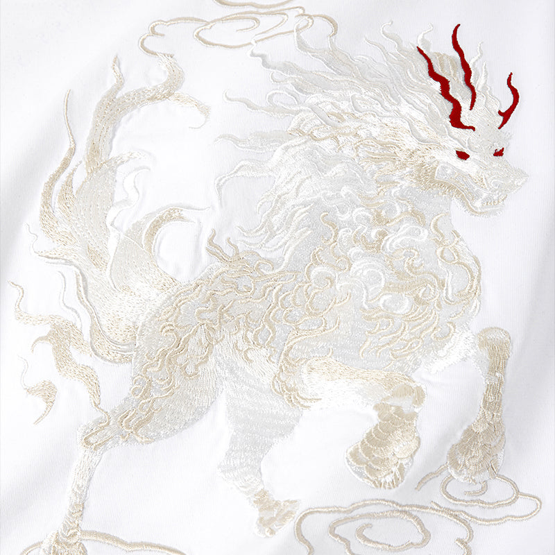 Gallant Lion Embroidery Tee from Niepce Inc