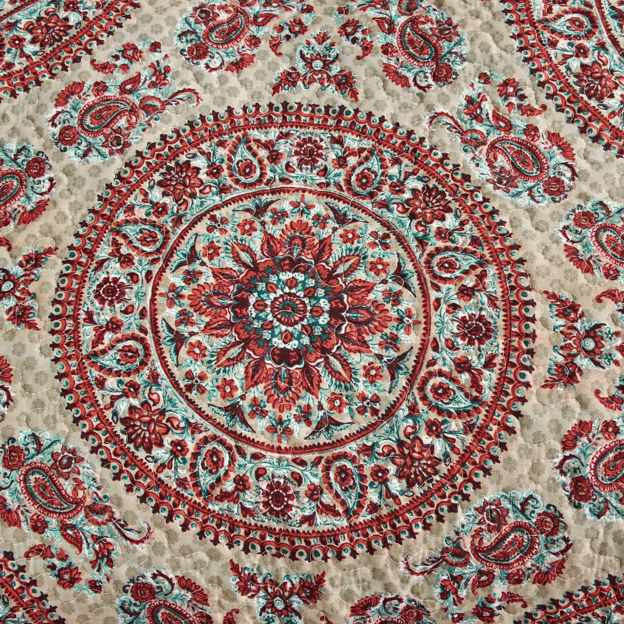 Tache Bohemian Desert Medallion Boteh Paisley Taupe Throw Pillow Covers / Euro Sham (TJ3502)