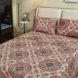 Tache Bohemian Desert Medallion Boteh Paisley Taupe Fitted Sheet / Flat Sheet (TJ3502)