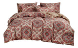 Tache Bohemian Desert Medallion Boteh Paisley Orange Blue Taupe Reversible Duvet Cover (TJ3502) from Tache Home Fashion