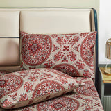Tache Bohemian Desert Medallion Boteh Paisley Orange Blue Taupe Reversible Duvet Cover (TJ3502) from Tache Home Fashion