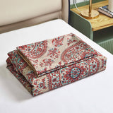 Tache Bohemian Desert Medallion Boteh Paisley Orange Blue Taupe Reversible Duvet Cover (TJ3502) from Tache Home Fashion