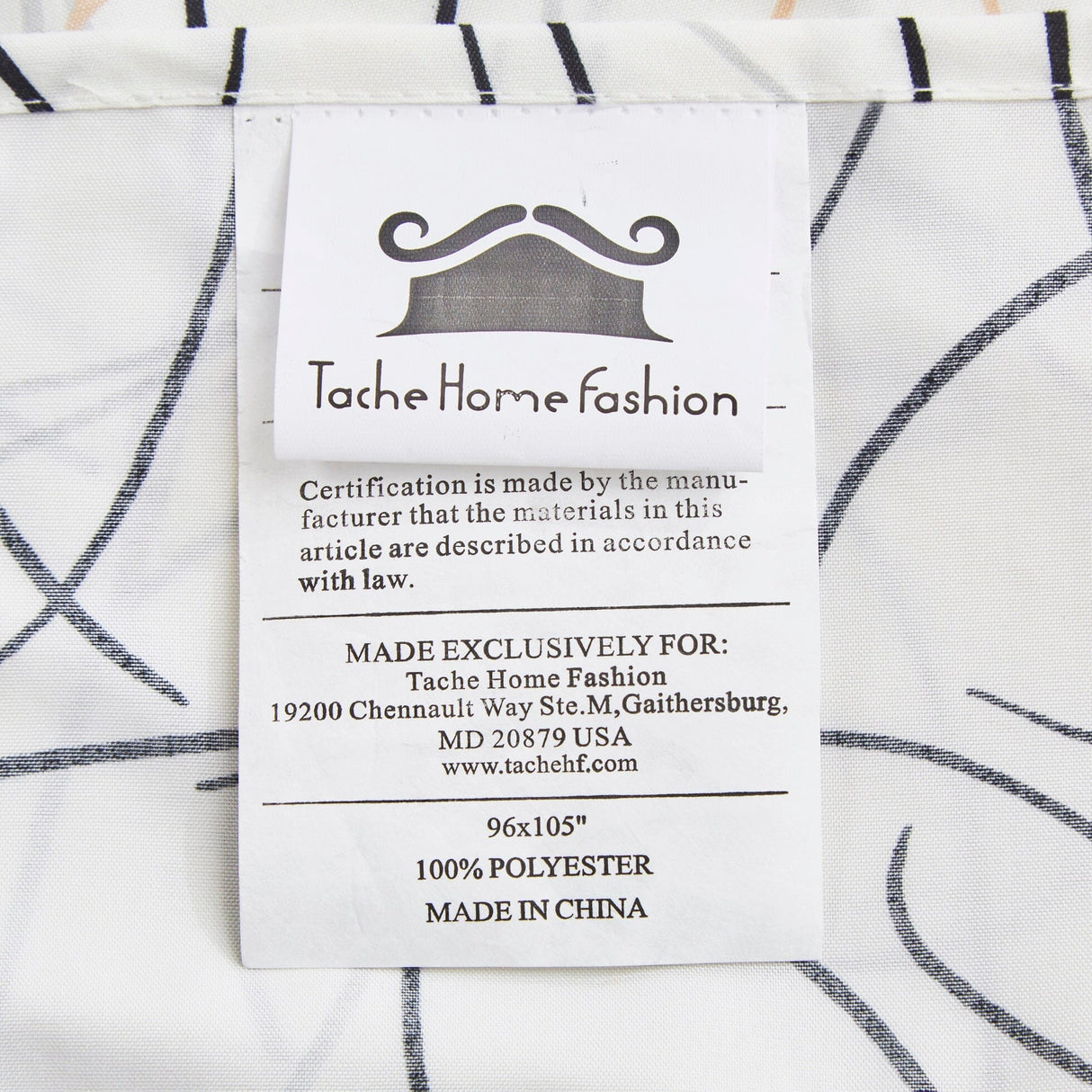 Tache Modern Abstract Leaf Line Art Foliage White Grey Black Gold Fitted Sheet / Flat Sheet (TJ3571)