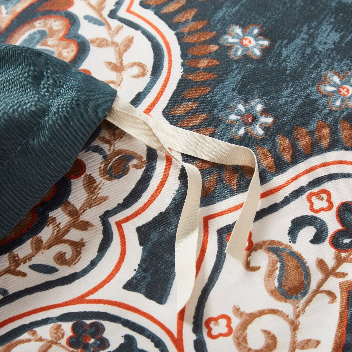 Tache Rustic Paisley Mandala Palace Floral Watercolor Dark Teal Duvet Cover (KF174) from Tache Home Fashion