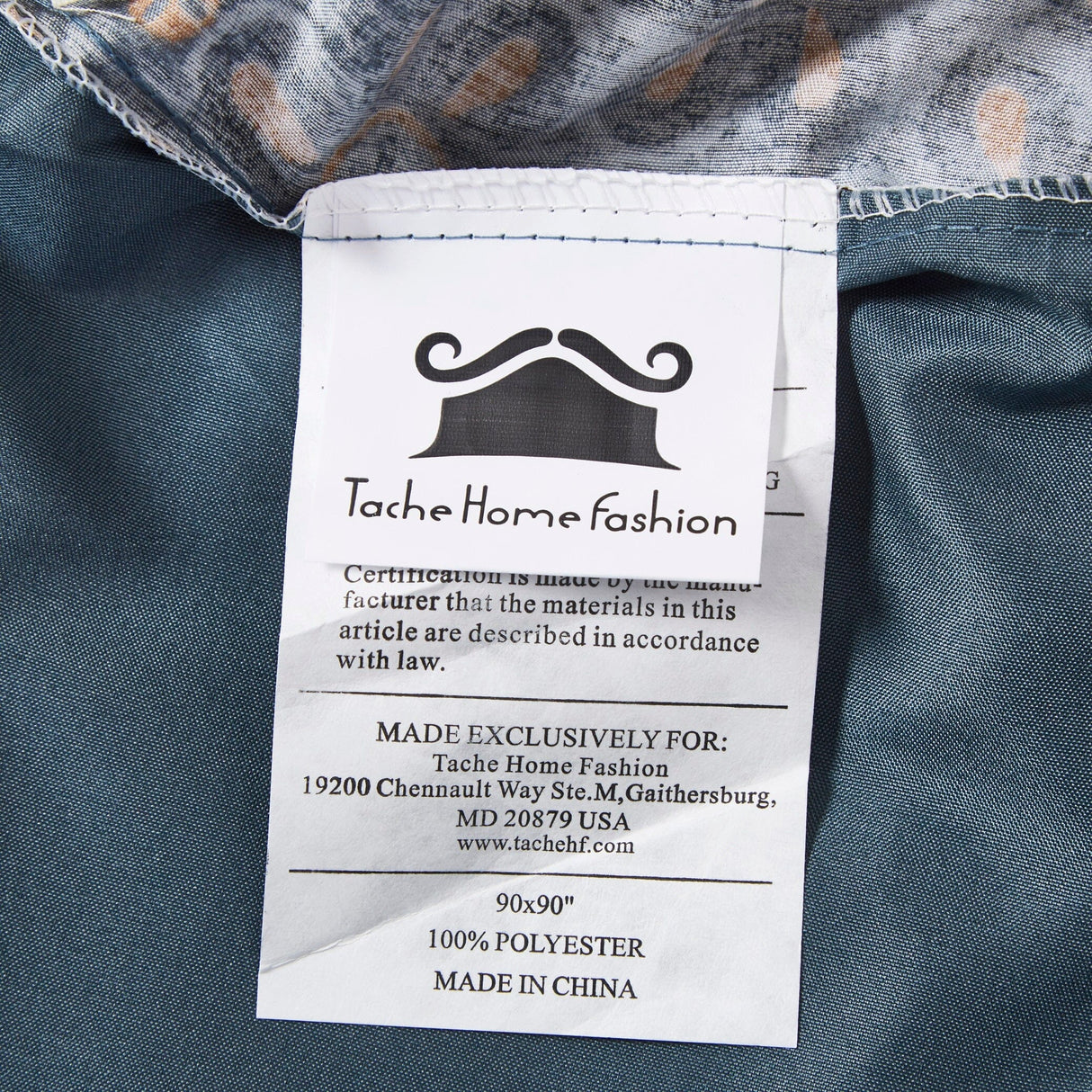 Tache Rustic Paisley Mandala Palace Floral Watercolor Dark Teal Duvet Cover (KF174) from Tache Home Fashion