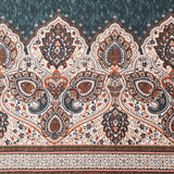 Tache Rustic Paisley Mandala Palace Floral Watercolor Dark Teal Fitted Srcolor Dark Teal Fitteheet / Flat Sheet (KF174)