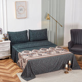 Tache Rustic Paisley Mandala Palace Floral Watercolor Dark Teal Fitted Srcolor Dark Teal Fitteheet / Flat Sheet (KF174)