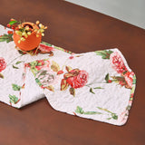 DaDa Bedding Romantic Roses Pink White Lovely Floral Quilted Dining Table Runner (879) from DaDalogy Bedding Collection