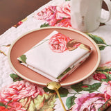 DaDa Bedding Set of 4-Pieces Romantic Roses Pink Floral Dining Table Napkins 18" x 18" (879) from DaDalogy Bedding Collection