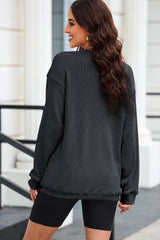 Black Christmas Sequined Nutcrackers Mineral Wash Corded Sweatshirt from MsDressly