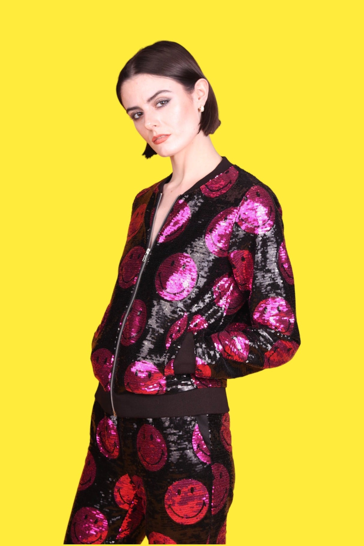 Any Old Iron x Smiley Pink Bomber Jacket from Any Old Iron