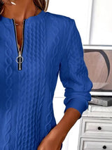 Texture Half Zip Long Sleeve Sweatshirt from Enfance-Heureuse