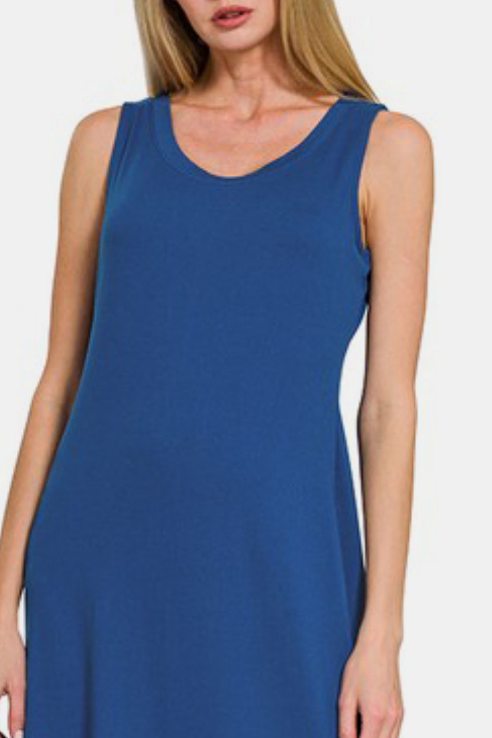 Zenana Scoop Neck Wide Strap Tank Dress from Enfance-Heureuse