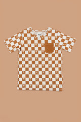 EXCLUSIVE SANDY BEACH CHECKERS DREAM POCKET TEE from DREAM BIG LITTLE CO
