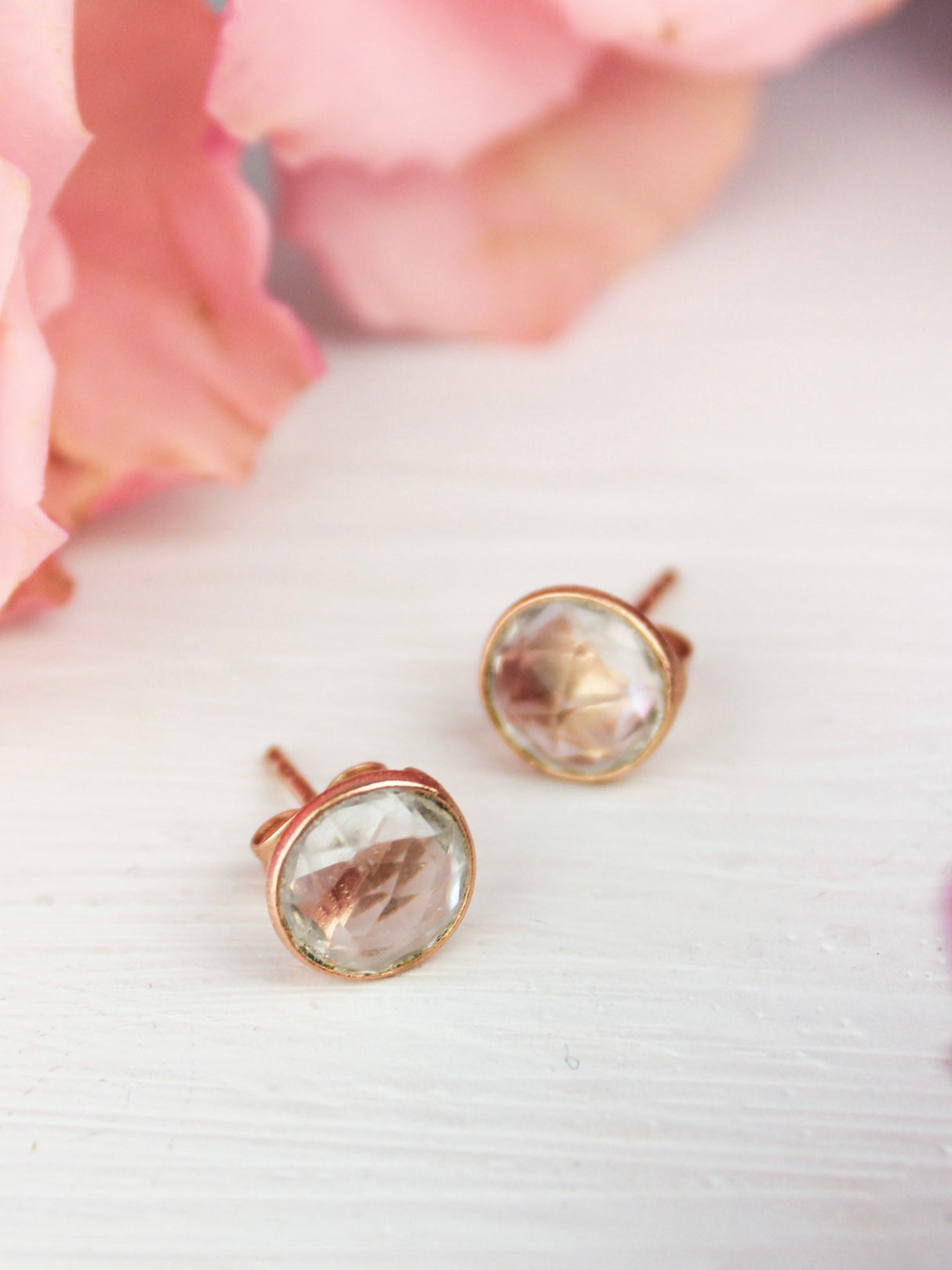 Pebble Stud Earrings - Rose Gold from Ash & Rose