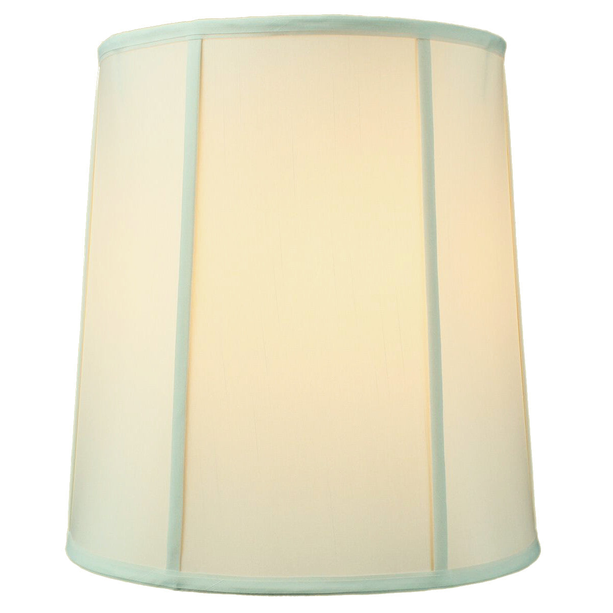Drum 14"W x 15"H Lampshade with Piping Eggshell From LampsUSA