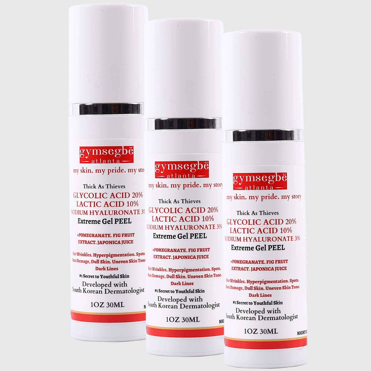 Thick As Thieves Pure Glycolic Acid Lactic Acid Extreme Gel Peel - 3 Pack from gymsegbë
