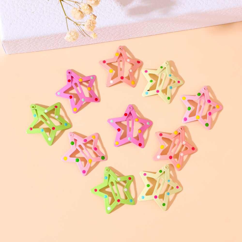 COLORFUL STAR HAIRPINS (Set of 5 Pairs) from Ashlen