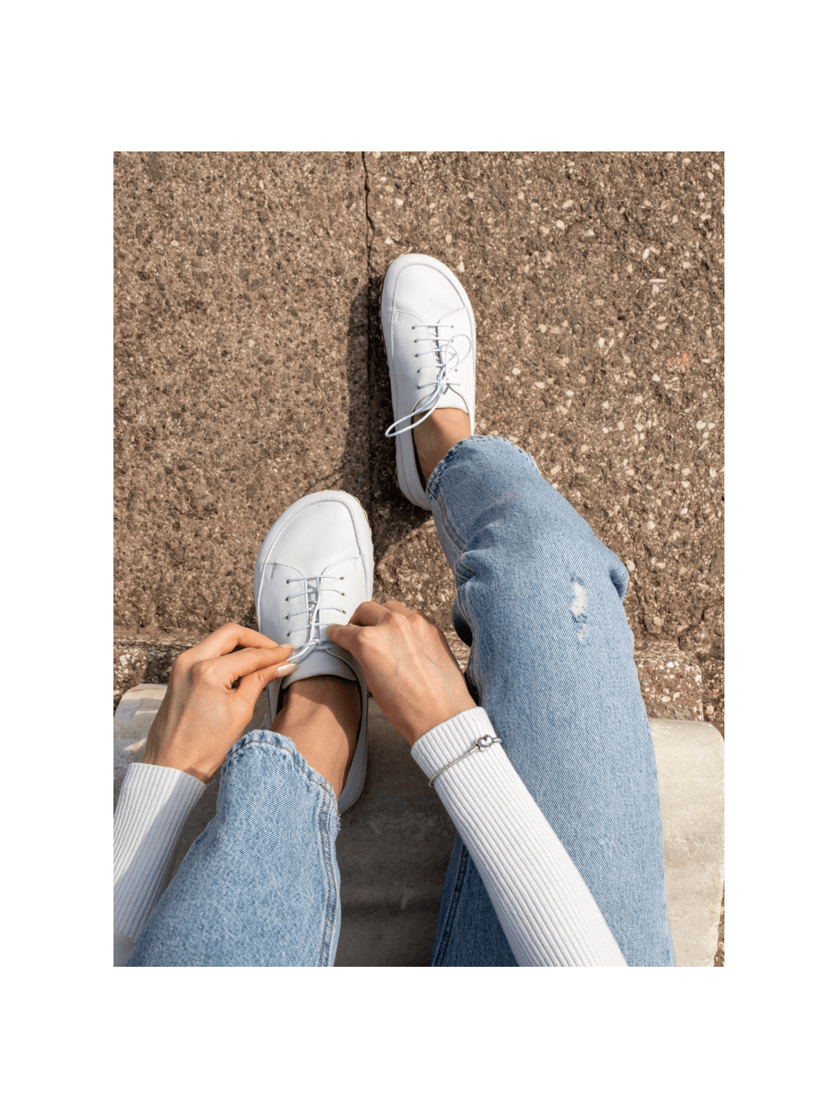 Men's White Barefoot Sneakers from Atlantis Handmade Shoes