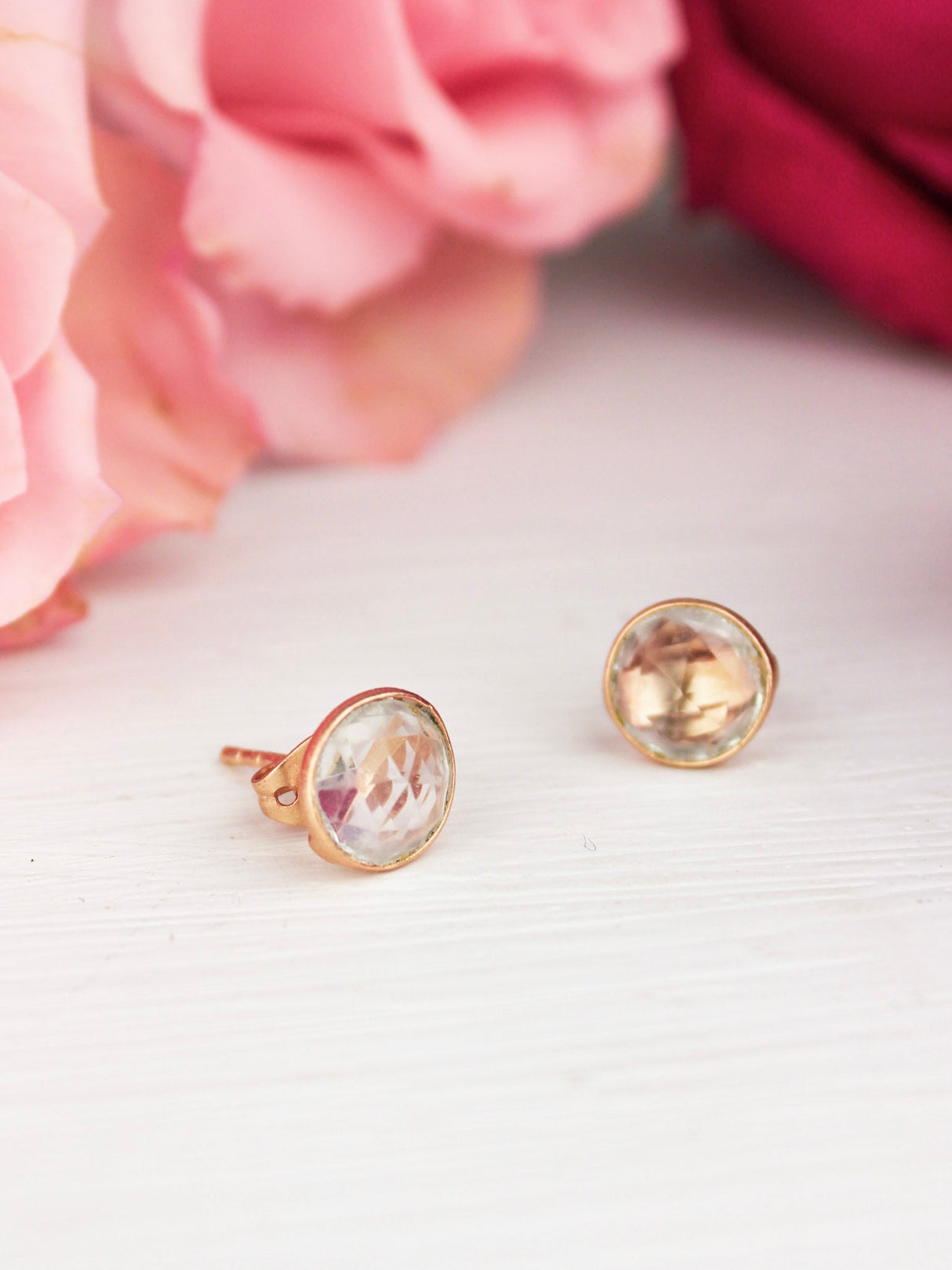 Pebble Stud Earrings - Rose Gold from Ash & Rose