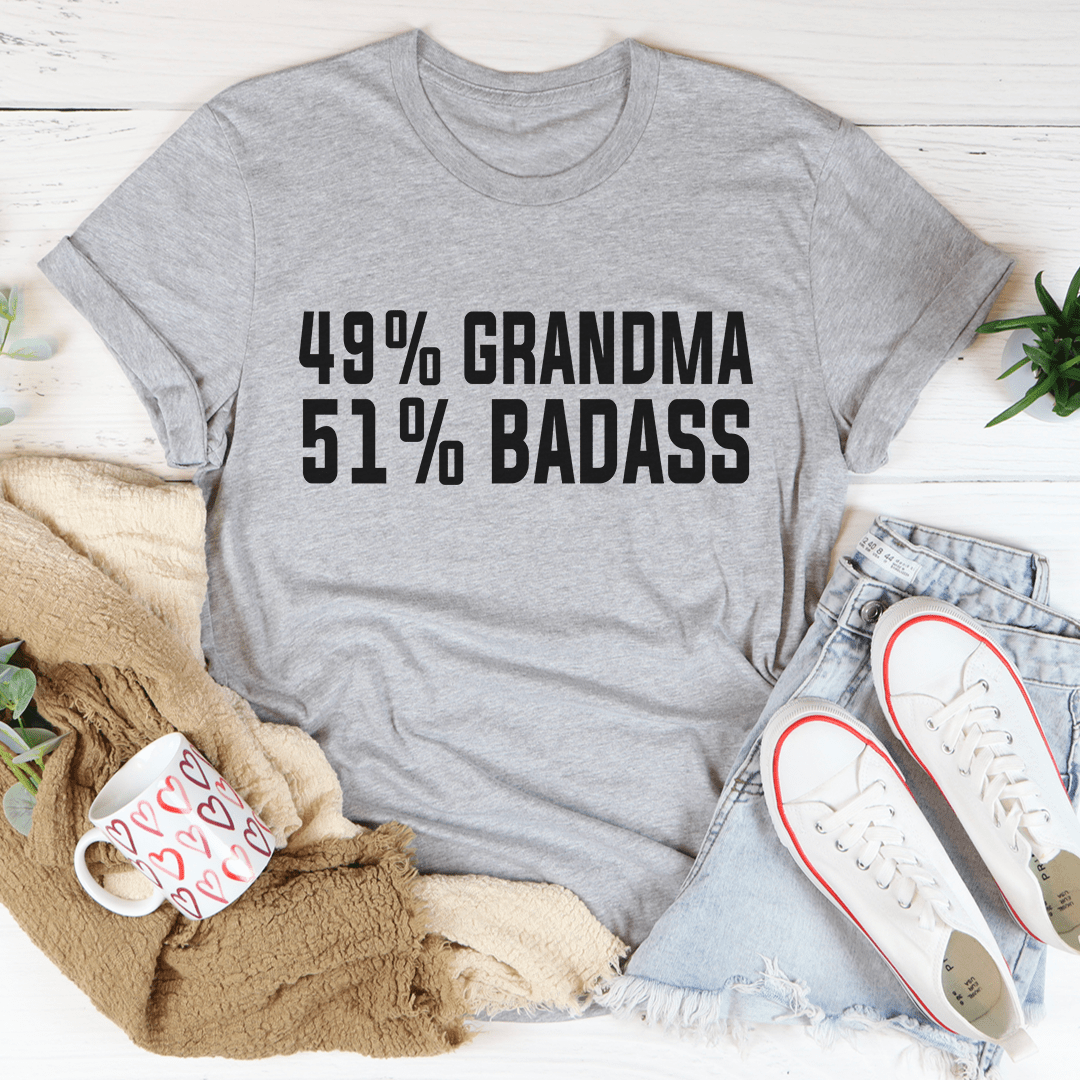 Tee - 49% Grandma 51% Badass From Peachy Sunday
