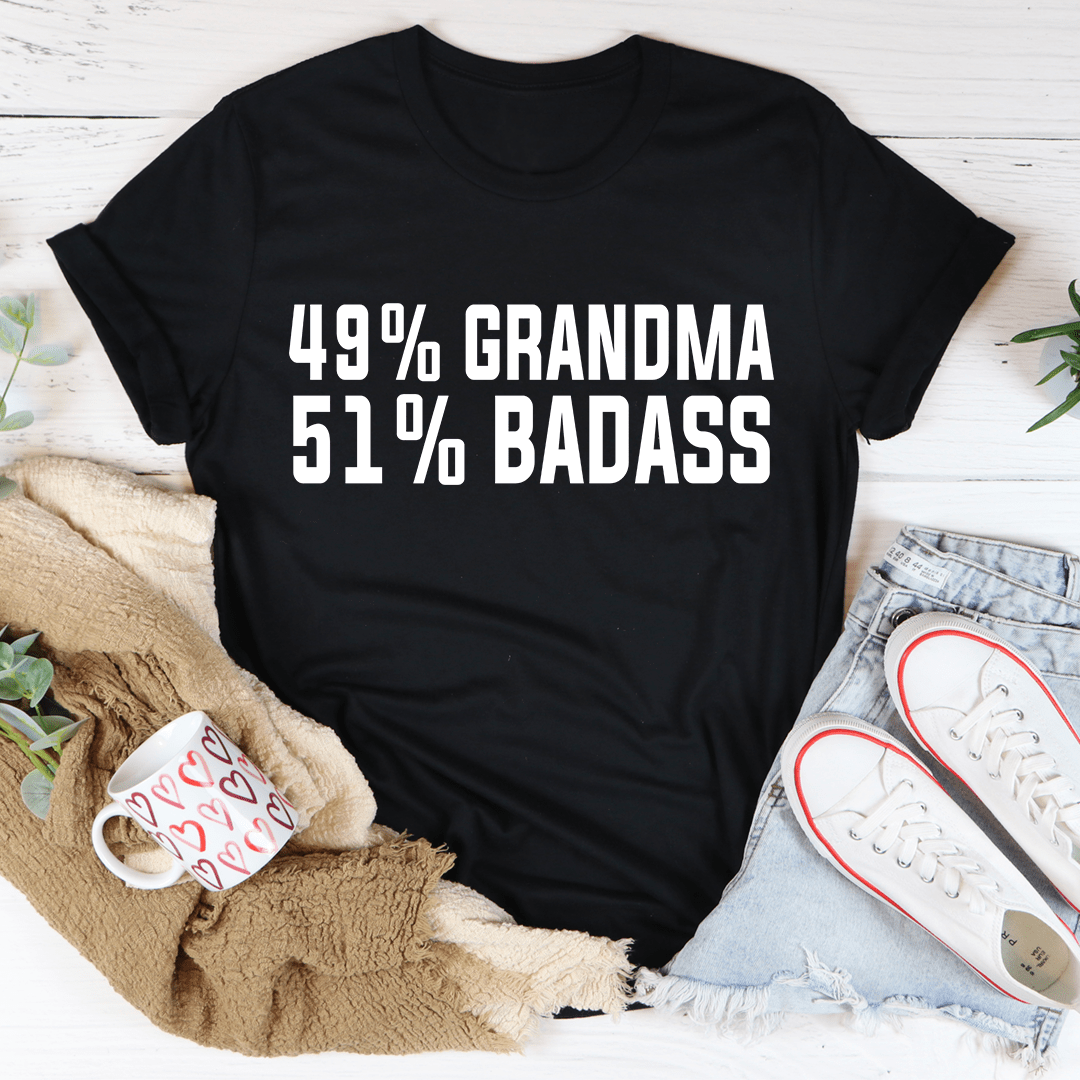 Tee - 49% Grandma 51% Badass From Peachy Sunday