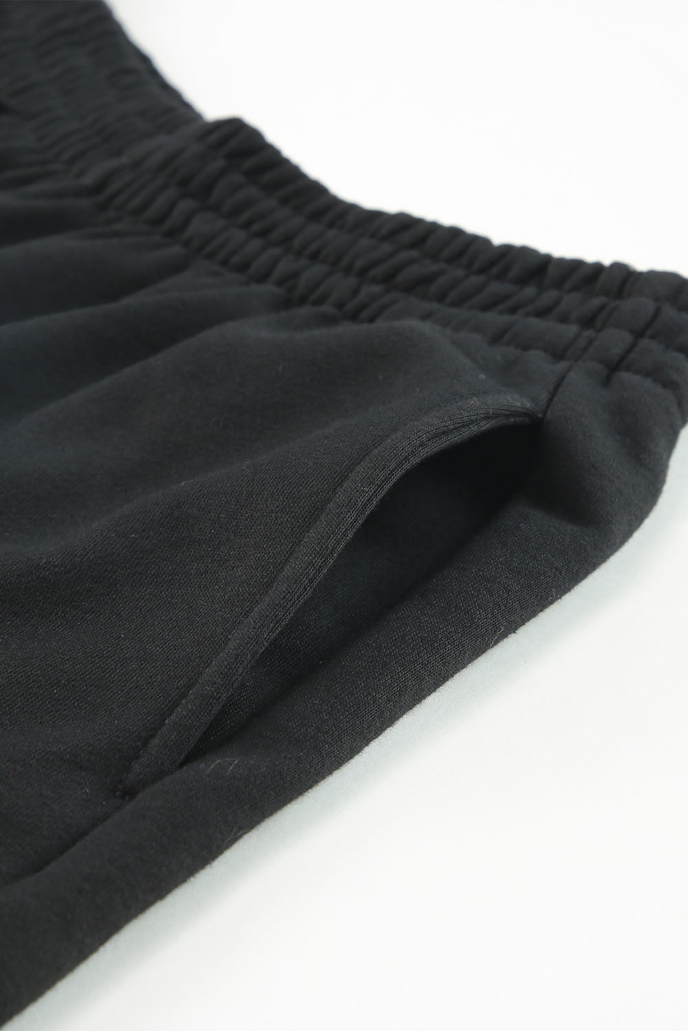 Black Casual High Neck Henley Top and Short Outfit from MsDressly