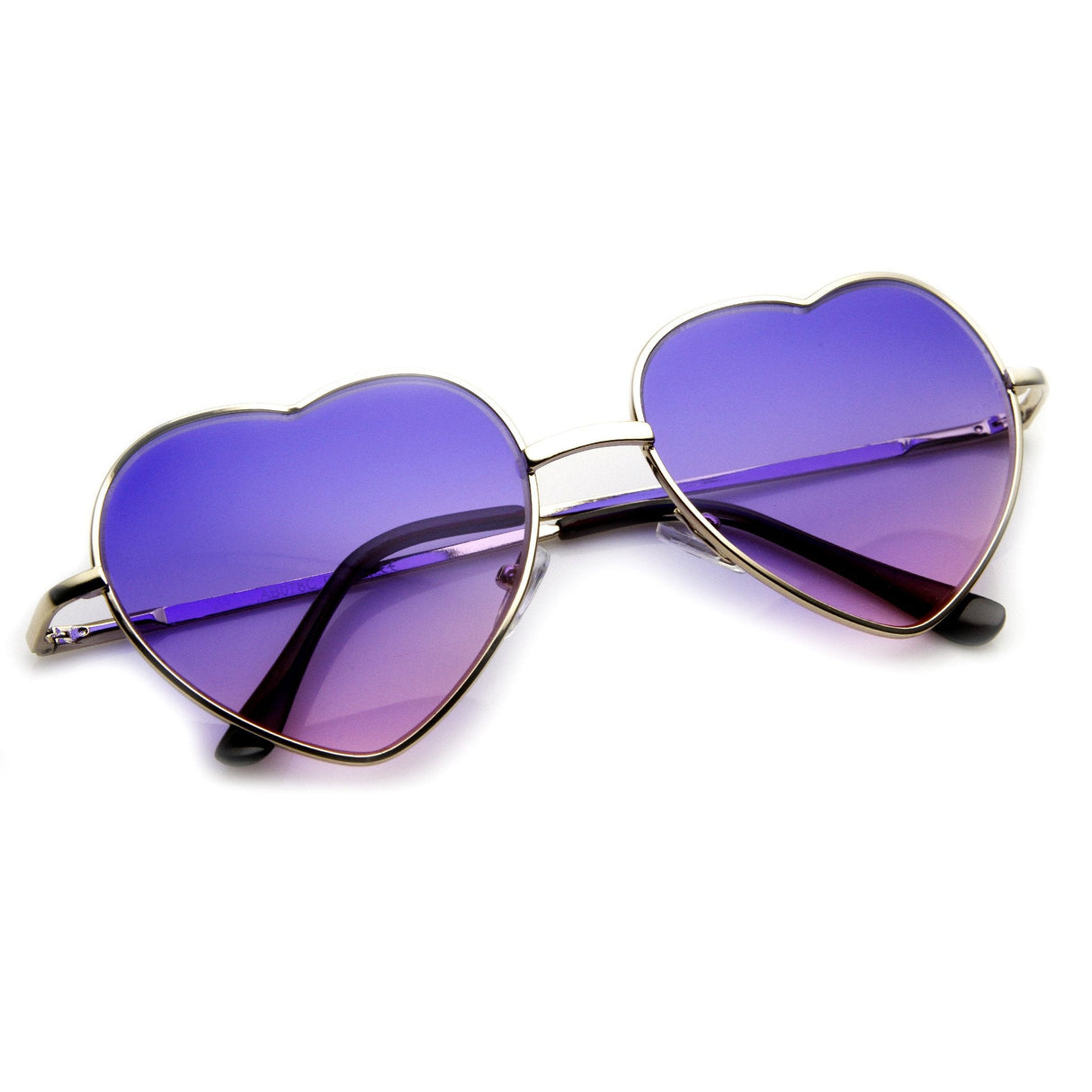 Cute Metal Heart Shape Rainbow Color Lens Sunglasses 9205 from zeroUV