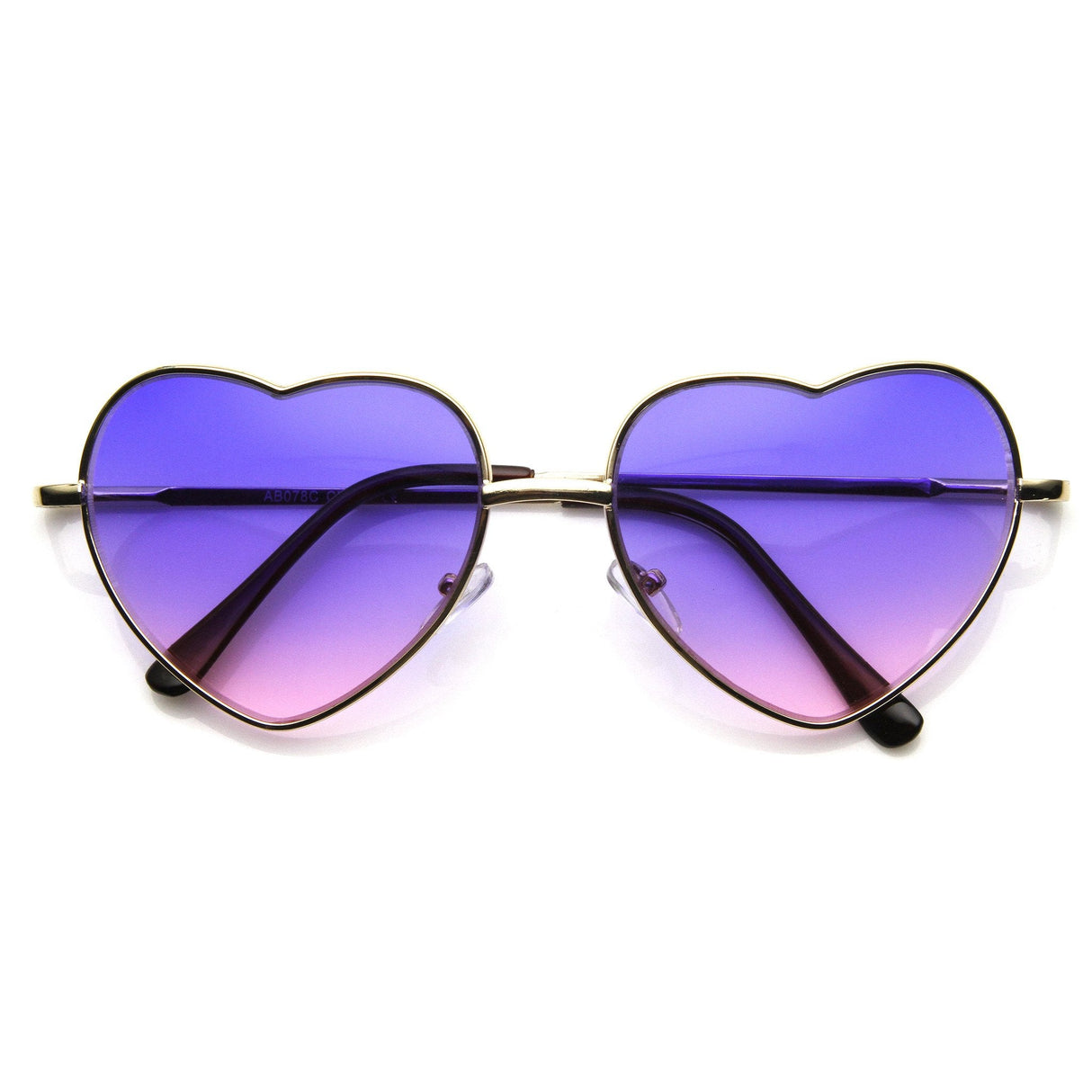 Cute Metal Heart Shape Rainbow Color Lens Sunglasses 9205 from zeroUV