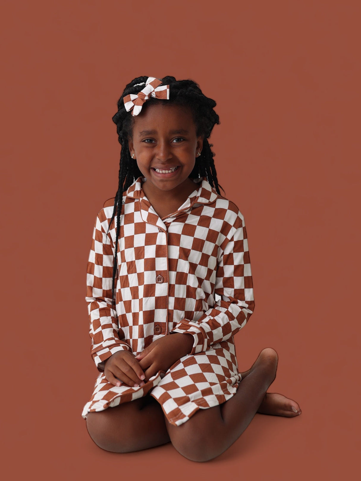 COPPER CHECKERS GIRL'S DREAM GOWN from DREAM BIG LITTLE CO