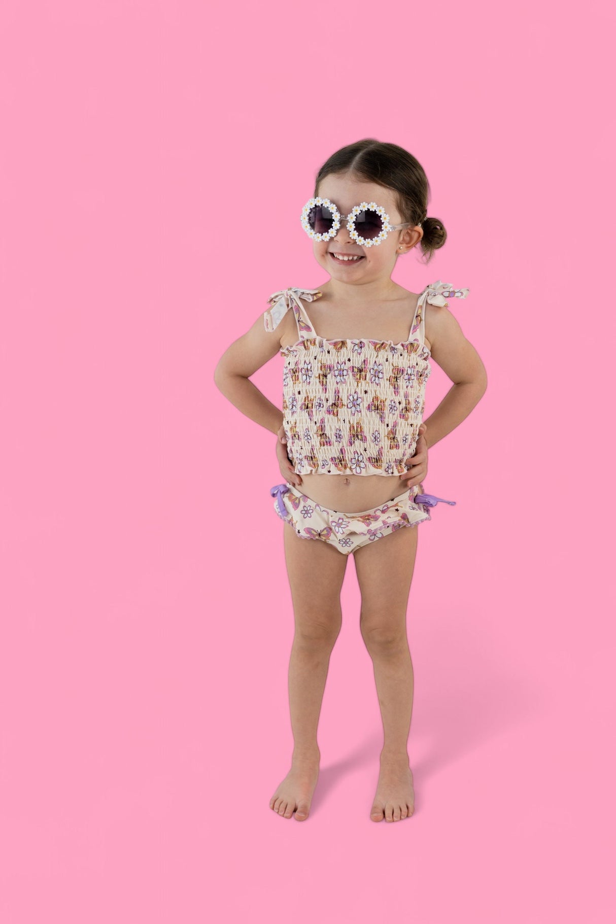 BLOSSOMIN’ BUTTERFLY DREAM SMOCKED TANKINI TWO PIECE SWIM SUIT from DREAM BIG LITTLE CO