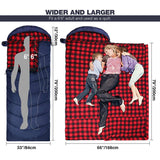 Hooded Camping Sleeping Bag for Adult with Cotton Flannel,Red,Blue,Navy Blue From Redcamp