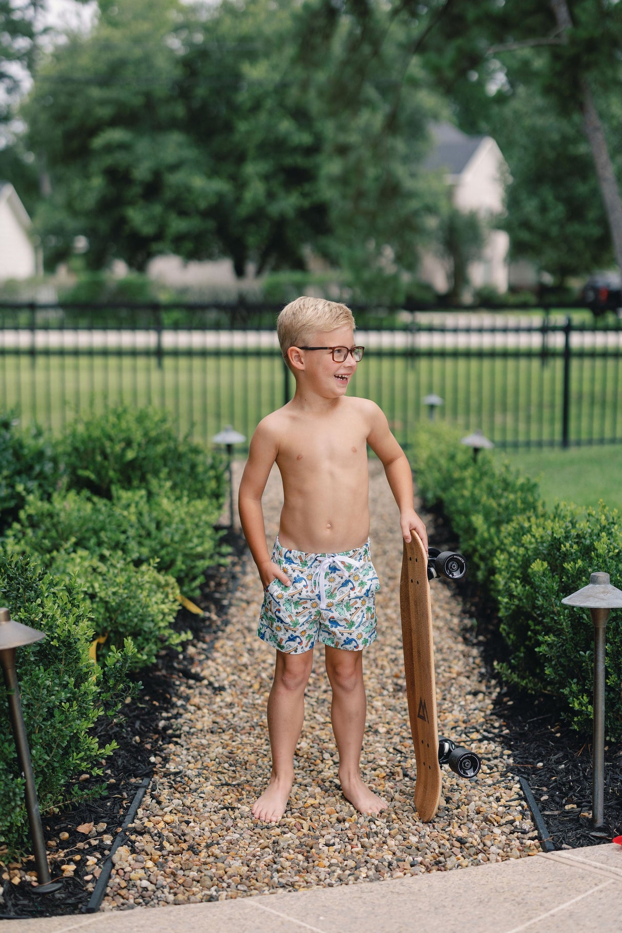 EXCLUSIVE SURF-O-SAURUS DREAM SWIM TRUNKS from DREAM BIG LITTLE CO