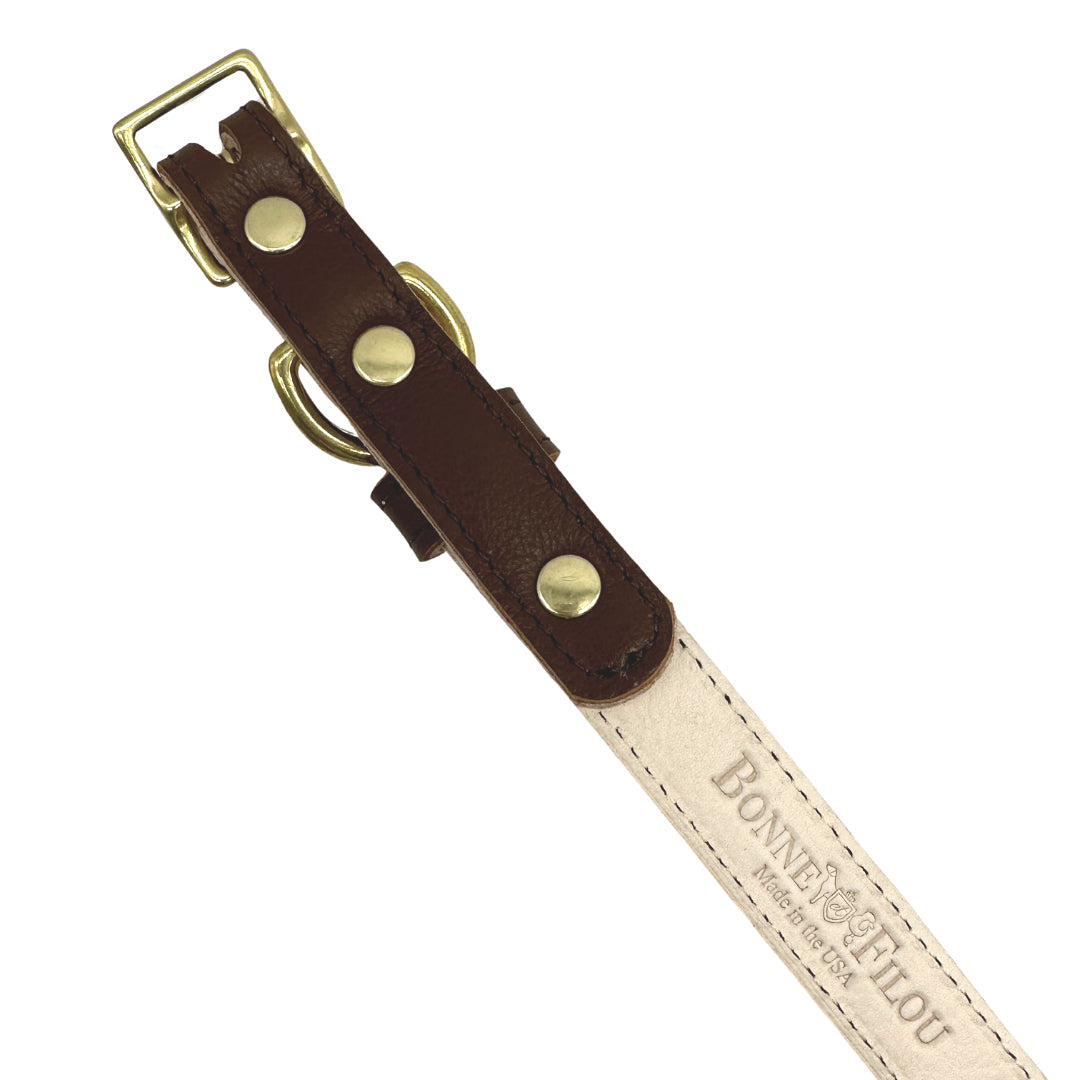 Plain Leather Dog Collar from Bonne et Filou