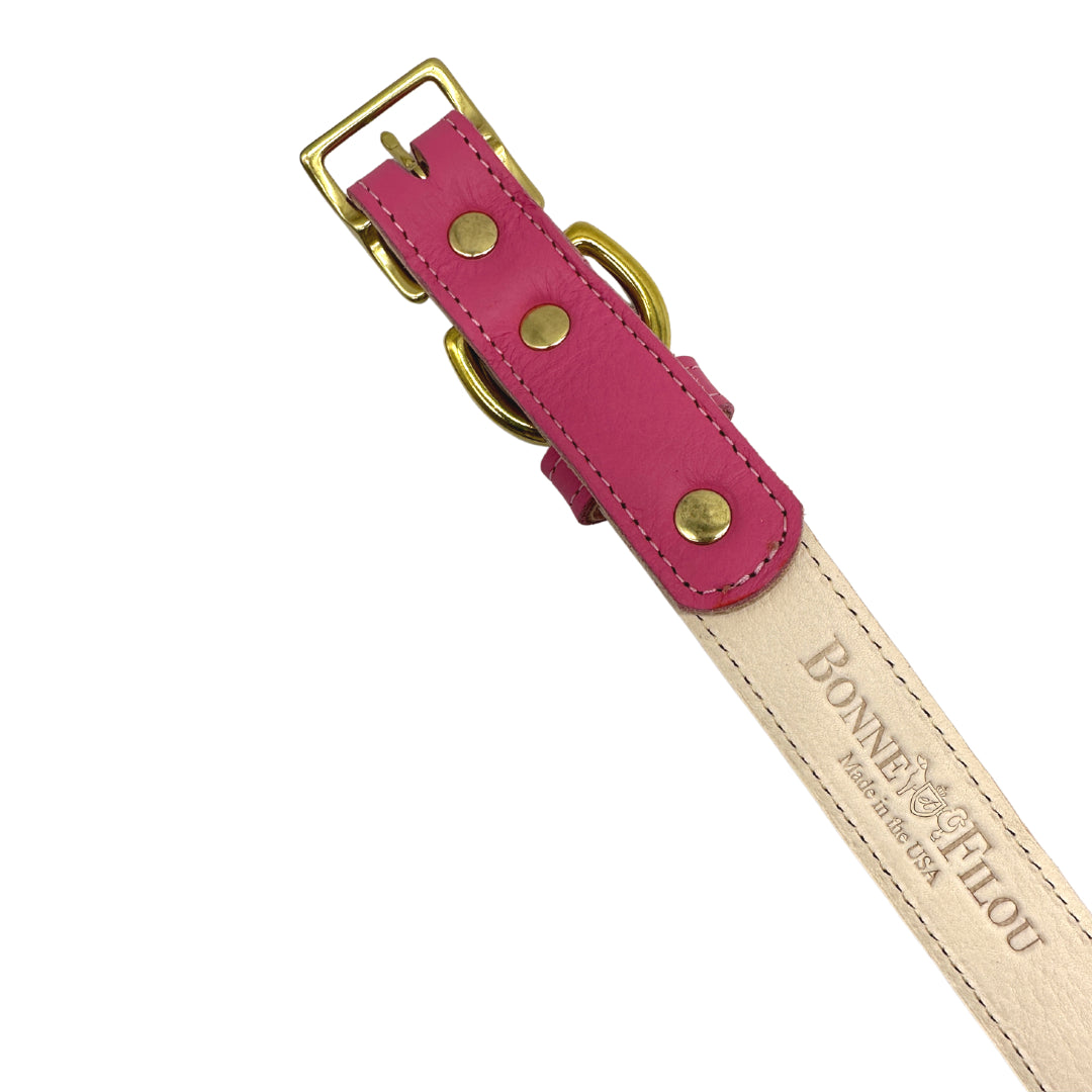 Plain Leather Dog Collar from Bonne et Filou