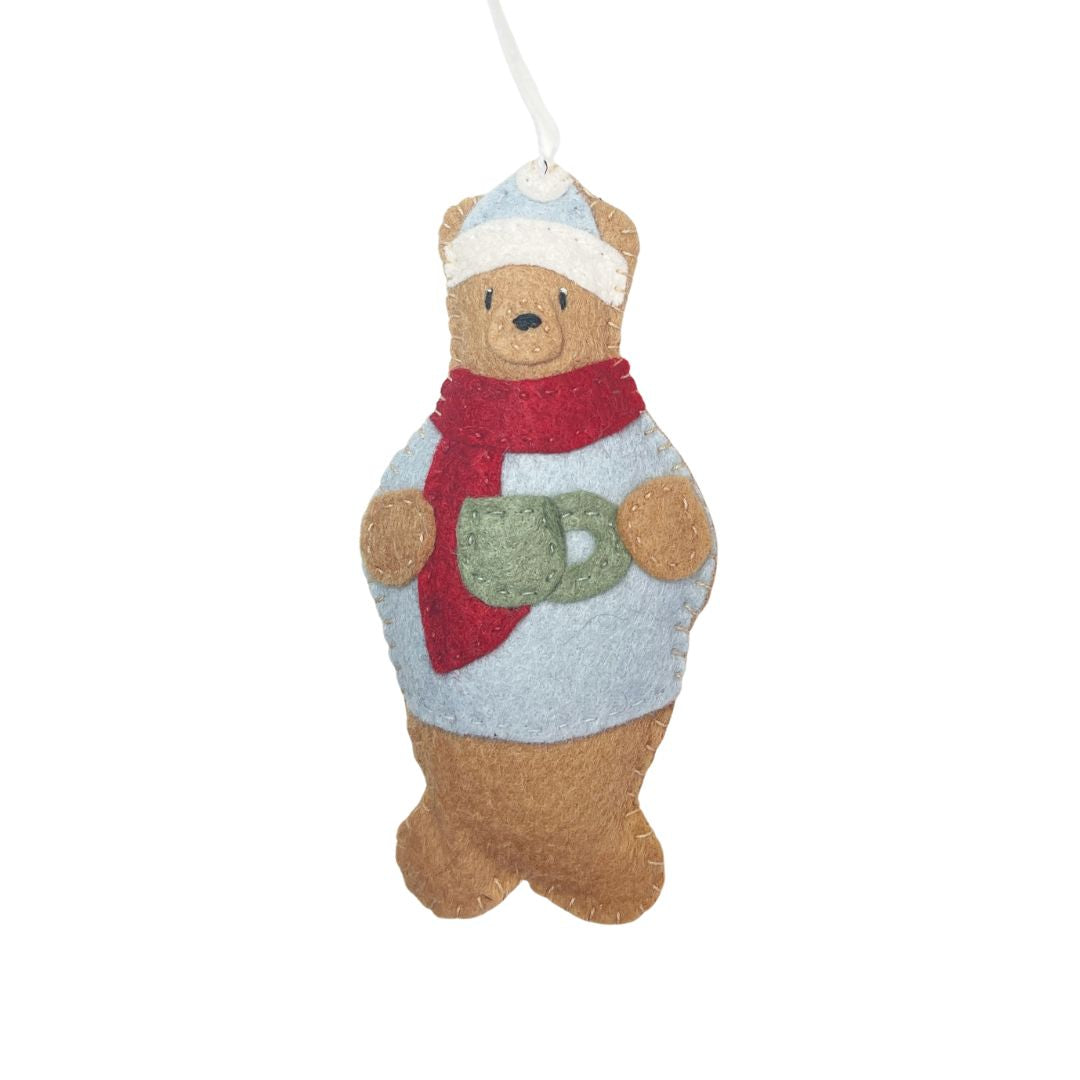 Whimsical Felt Bear Ornament from Upavim Crafts